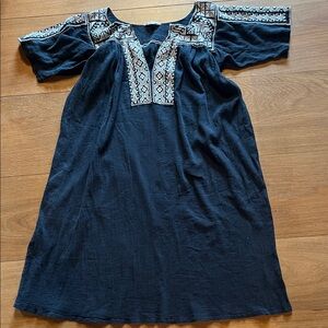 Star Mela Embroidered Resort Swim Cover-up Gauzy Dress sz L